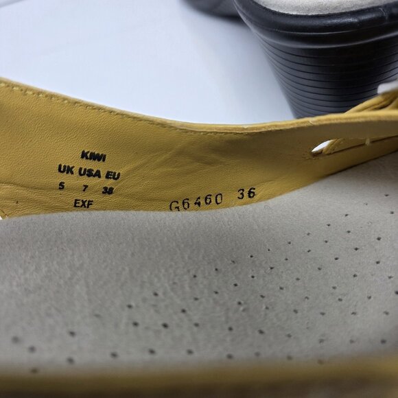 Hotter Kiwi Womens 7 Slingback Sandals Yellow Leather Adjustable Straps Casual - Picture 7 of 9